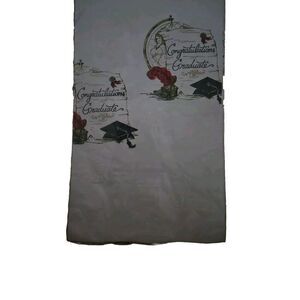 Contempo Paper White Table Cover Congratulations Graduate 54"x104" Beach Product